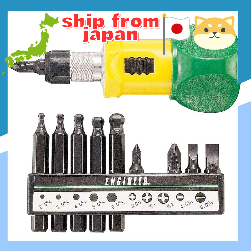 ENGINEER Ratchet Stubby Tool Set with Bits - 10 Pieces