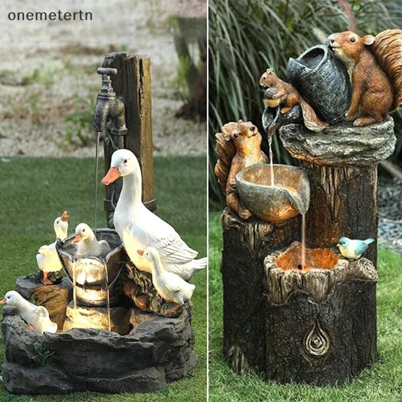 Oyr เป็ดกระรอกพลังงานแสงอาทิตย์เรซิ่น Patio Garden Design LED พลังงานแสงอาทิตย์สวนอุปกรณ์ตกแต่งกลางแจ้ง N