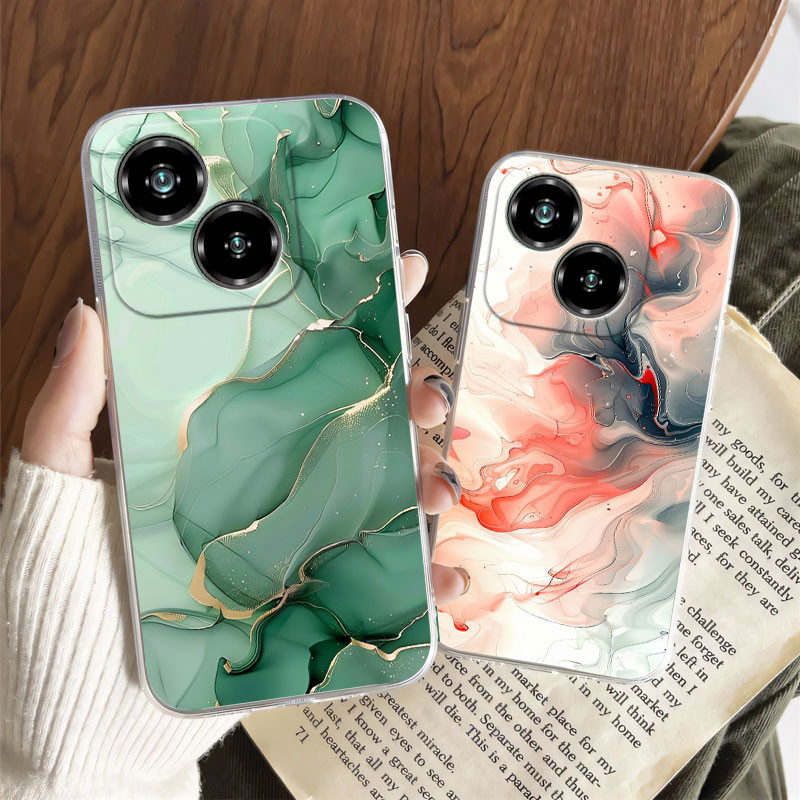 เคสโทรศัพท์สําหรับ ZTE Blade A35E / Blade A55 กรณีหรูหราซิลิโคนกันกระแทกปลอกนุ่มสําหรับ ZTE A35 หินอ