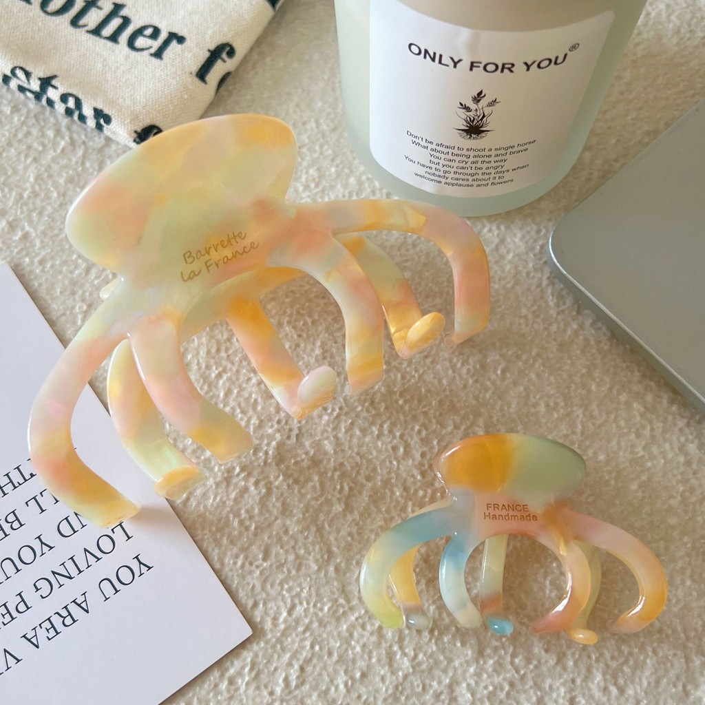 โคโวอิ สไตล์ใหม่ สีอะซิเตทฟักทอง ฉลามคลิป กิ๊บติดผม หวานน่ารัก สำหรับด้านหลังหัว - รูปที่ 3