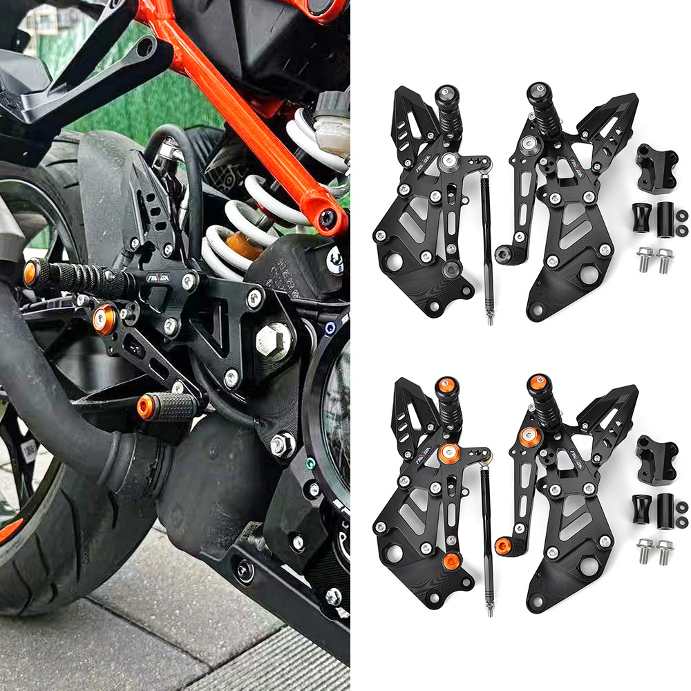 สําหรับ KT-M RC 390 200 125 2022 2023 2024 รถจักรยานยนต์ปรับด้านหลังชุด Rearsets เท้าเท้า RC390 RC20