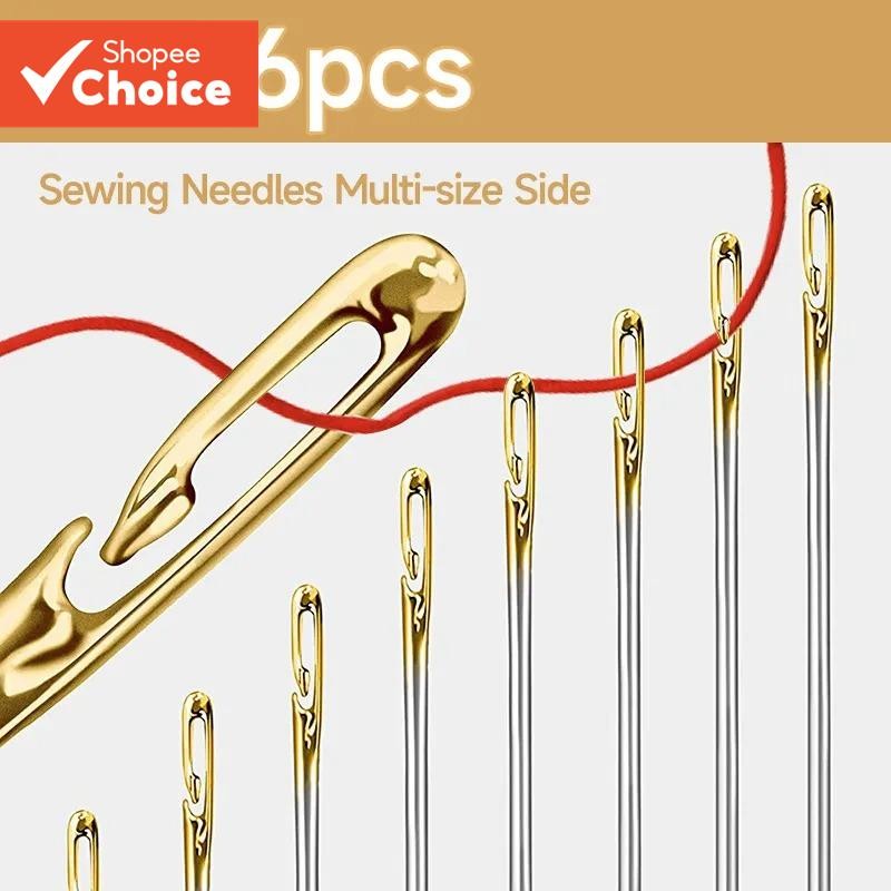 ชุดเข็มเย็บผ้า Multi-Size ด้านข้างเปิดสแตนเลส Darning เครื่องมือวันหยุดของขวัญในครัวเรือนชุด 12/36 ชิ้นสําหรับผู้เริ่มต้นตัดเสื้อ