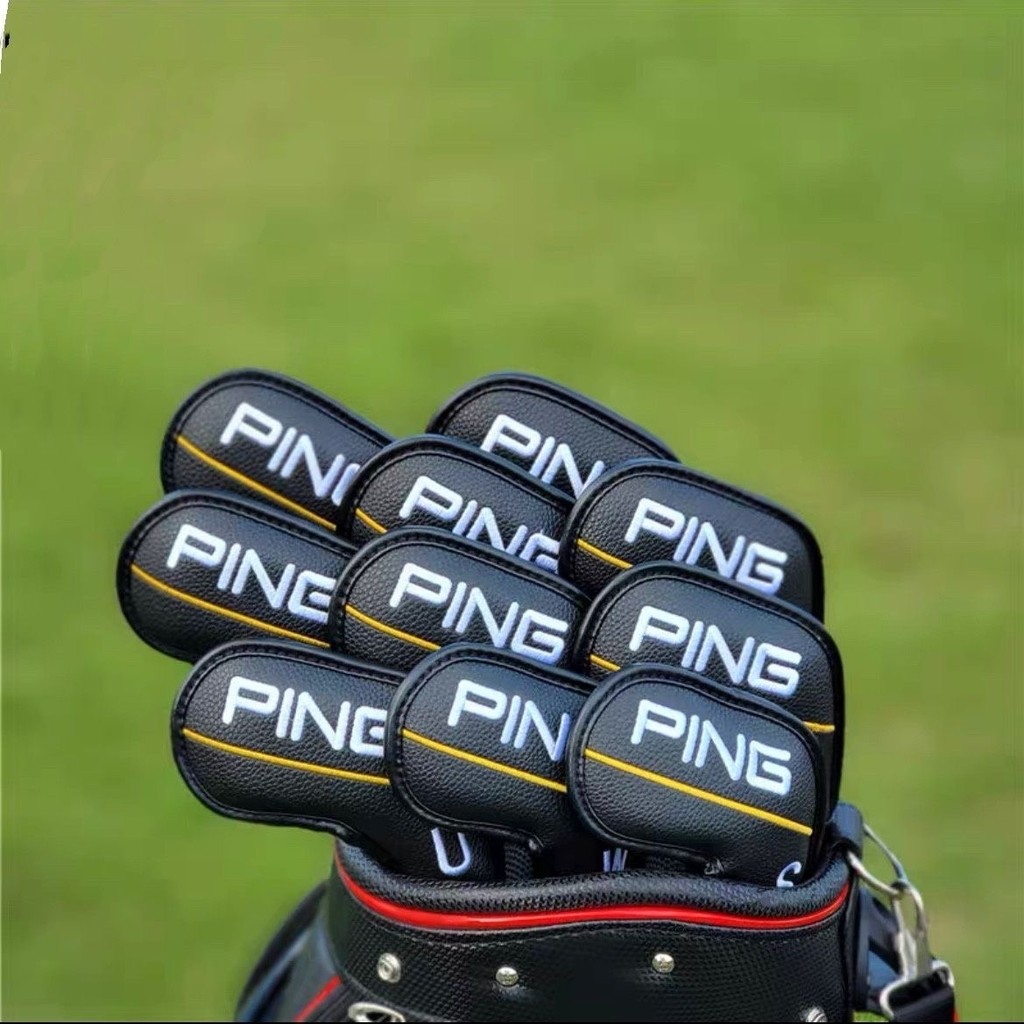 ปลอกหุ้มหัวไม้กอล์ฟ Cover Iron set เป็นแม่เหล็ก เย็บเก็บรายละเอียดได้ดี เป็นงานหนัง เรียบหรู ดูสะดุดตา รหัสสินค้า GT007