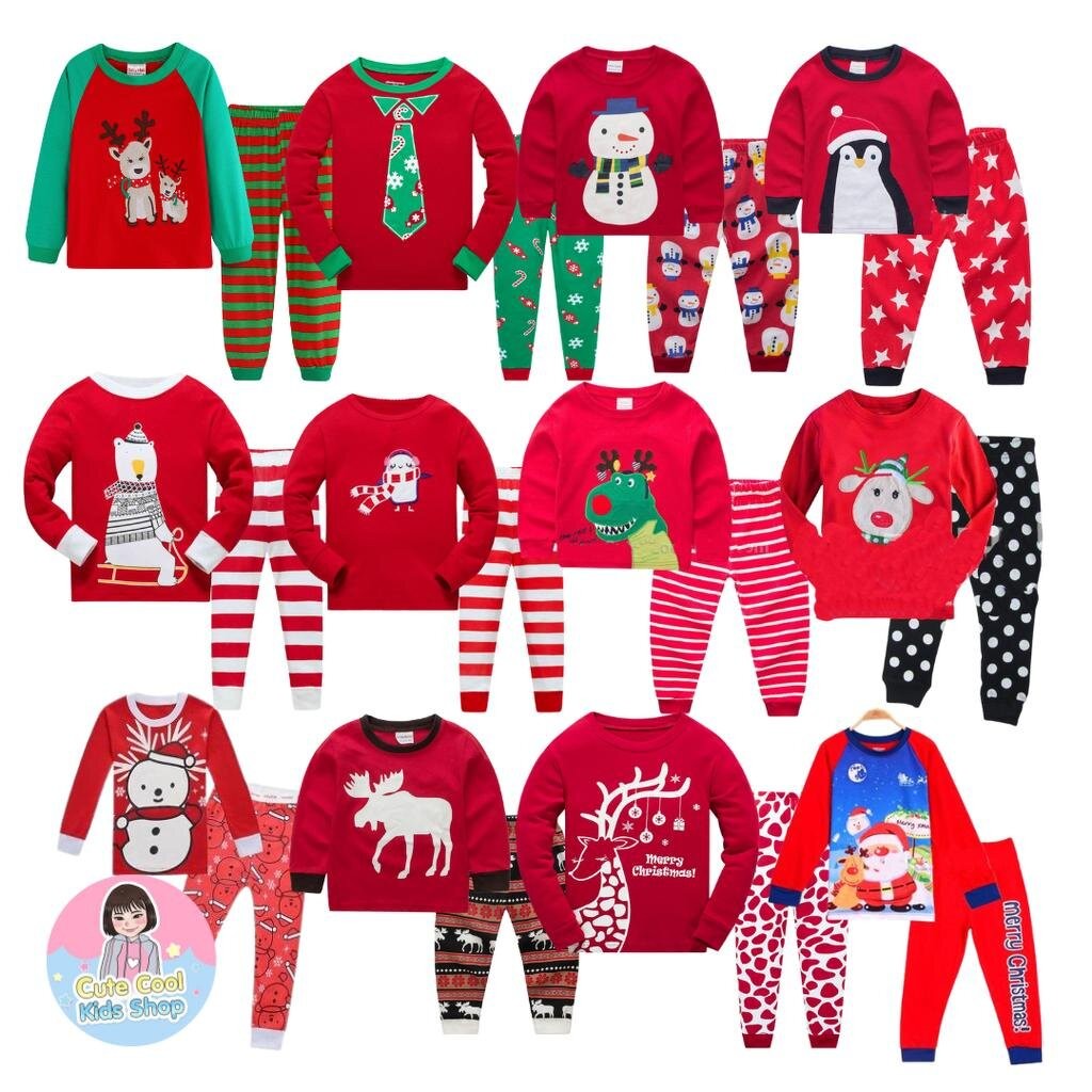 SANTA-4-7 ชุดนอนเด็กลายคริสต์มาส ซานตาคลอส Santa มีขนาด 4-7 ขวบ