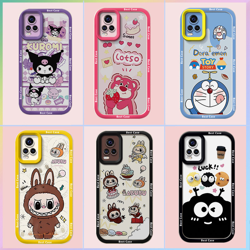 เคส Vivo V20 เคส Vivo V21E เคส Vivo Y73 เคสใช้งานร่วมกับ Pop Mart เคสโทรศัพท์ Cool การ์ตูน Labubu น่ารักนุ่มเคสโทรศัพท์ YQ-TYDK