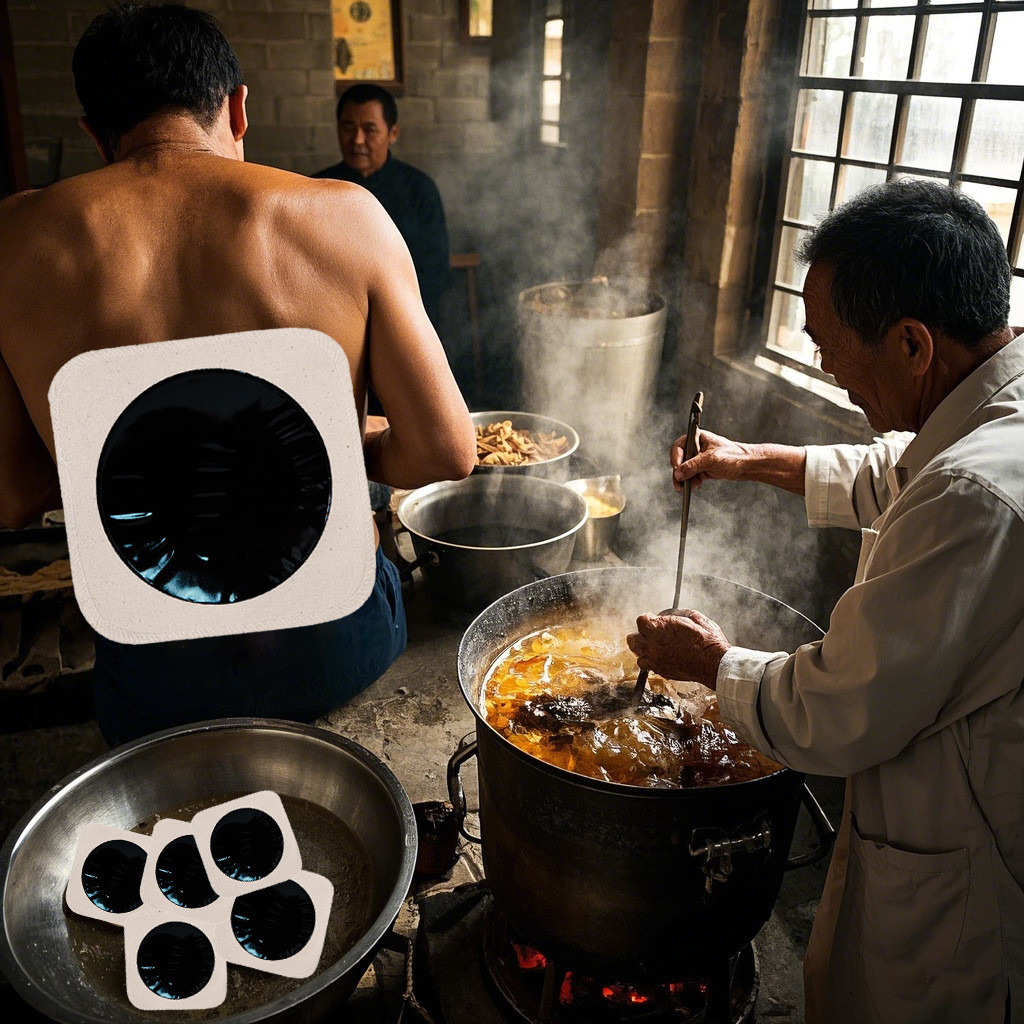 Ointment Processing Ointment สติกเกอร์กระดูกสันหลังส่วนคอเอวขาสติกเกอร์เข่าสีดํา Ointment สติกเกอร์ไ