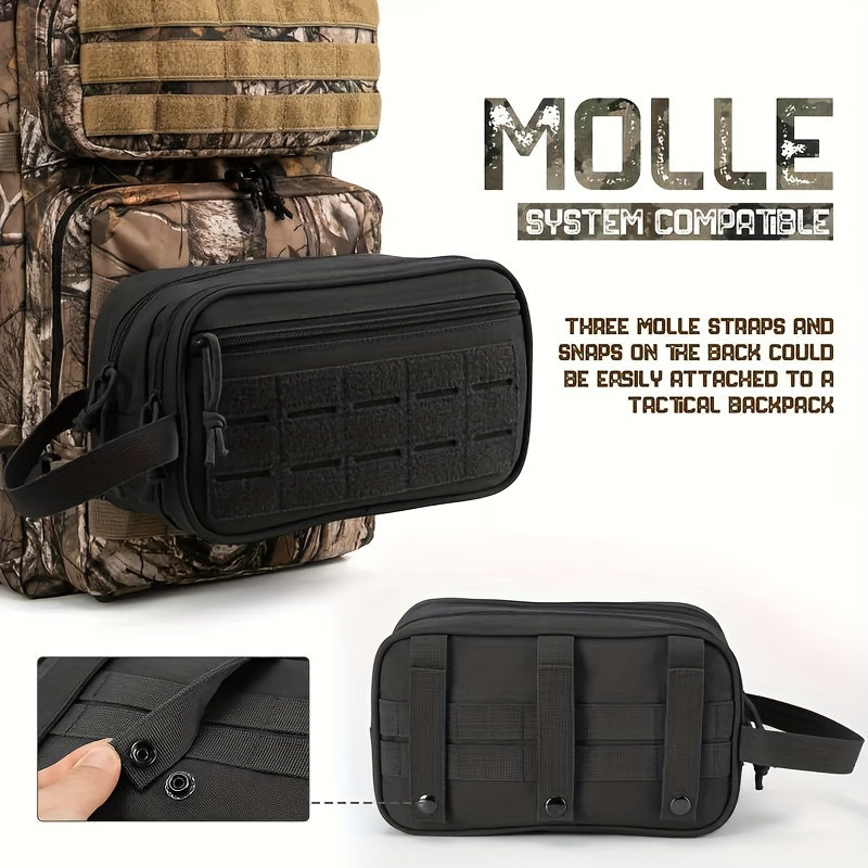 LUC Molle แนวนอนขนาดกะทัดรัด EDC กระเป๋าเดินทางถุงเก็บอุปกรณ์อาบน้ำ