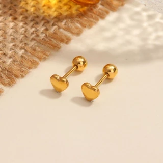 ต่างหูขนาดเล็กสำหรับผู้หญิง วัสดุเหล็กไทเทเนียมเคลือบเงิน.gold 18K ไม่อันตรายต่อคนแพ้ง่าย