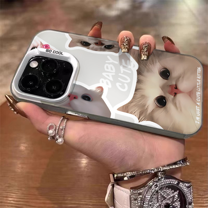 พร้อมส่ง🔥เคสไอโฟน 13 เคสซิลิโคนนิ่ม Cute pet kitten sense Case For iPhone 16 Pro Max 11 12 13 14 15 