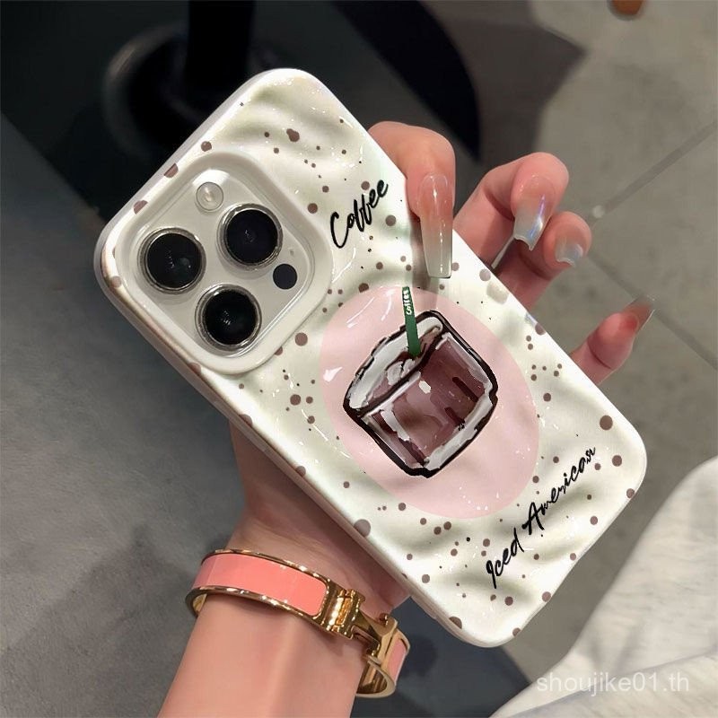 ลายกราฟฟิตี้กาแฟสำหรับไอโฟน 11 14 16 12 15 13 13PRO 15PRO 15PROMAX 16PROMAX 15PLUS 14PLUS X/XS XSMAX