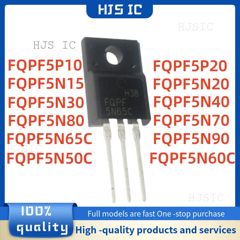 1-5PCS FQPF 5P20 5P10 5N15 5N20 5N30 5N40 5N50C 5N60C 5N65C 5N70 5N80 5N90 TO-220F Field-effect ทราน