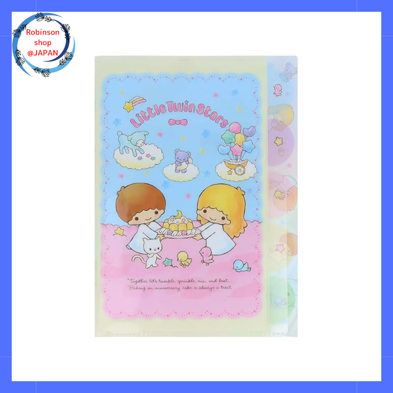 Sun-Star Stationery Sanrio Characters Clear File 5-Pockets Little Twin Stars 50th Anniversary TS Ret
