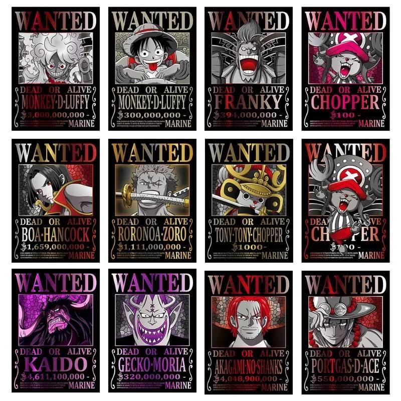 Bandai อย่างเป็นทางการ One Piece Bounty Hunter โปสเตอร์ HD อะนิเมะภาพวาดผนังขนาดใหญ่ Bounty Hunter โ