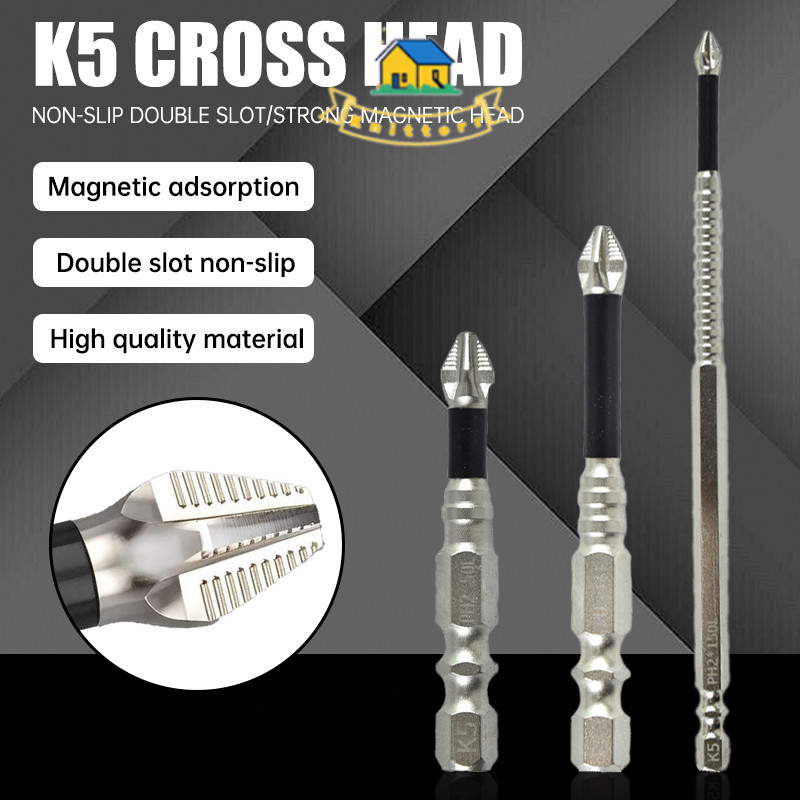 ⚡COD⚡ Knitterr ดอกไขควงปากแฉกแบบมีแรงบิดสูง ทนทานเป็นพิเศษ ร่องคู่กันลื่น ดอกไขควงแม่เหล็กทนแรงกระแทก