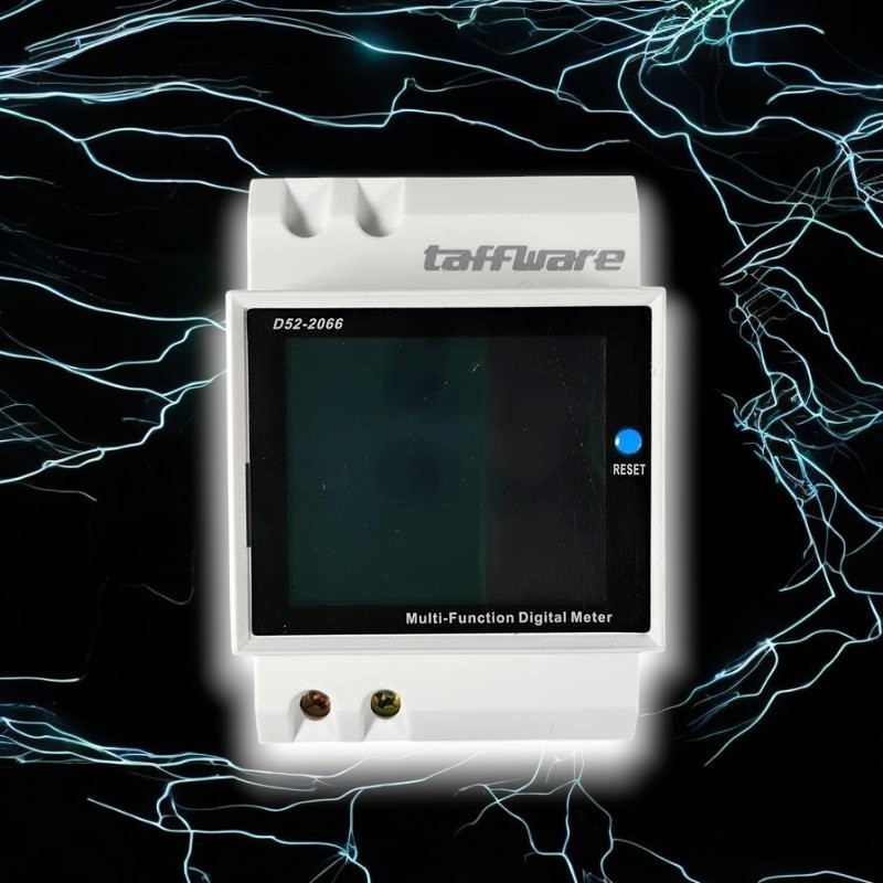 Taffiware จอแสดงผลดิจิตอล Din Rail เฟสเดียว 300V มิเตอร์ไฟฟ้า - D52-2066