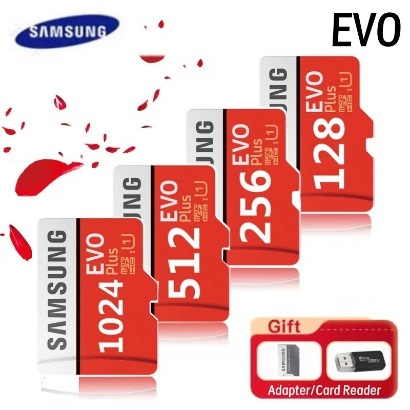 Samsuny อะแดปเตอร์การ์ดหน่วยความจํา Micro SD ความเร็วสูง 1024G/512G/256G/128G Mini TF ใช้ได้กับกล้อง แท็บเล็ต โทรศัพท์มือถือ