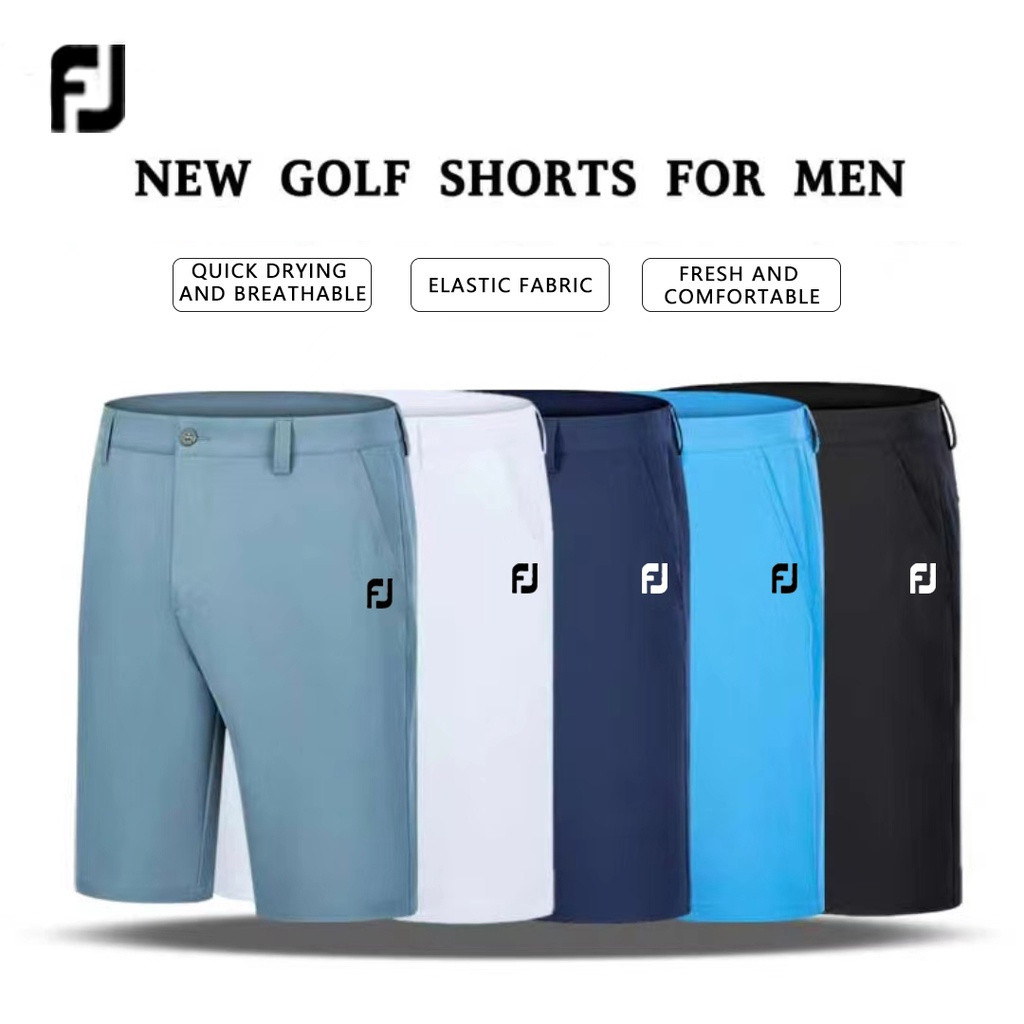[FootJoy] Golf Shorts Mens Business Casual Golf Mens Ball Pants Men Outdoor Sports High Elastic Breathable Quick-Drying Pants Men White