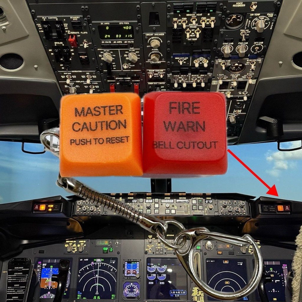 พร้อมสต็อก โบอิ้ง โบอิ้ง 737ของ 737-800 737สูงสุด พวงกุญแจไฟเตือนหลัก (ไม่มีเสียงเตือน)