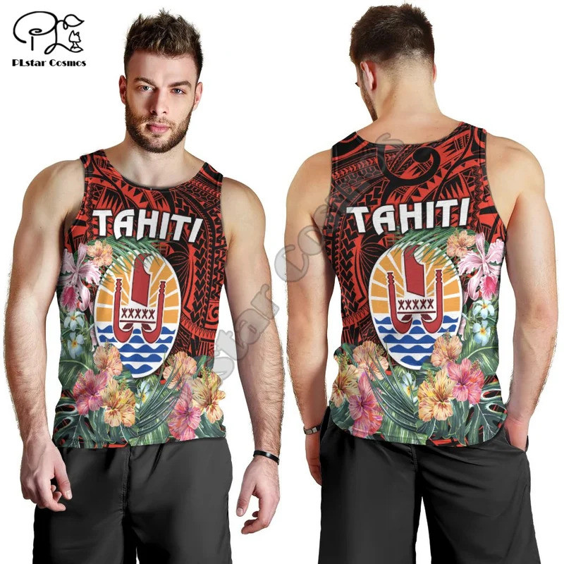 NewFashion French Polynesia Tahiti Country Tribal Culture Retro Tattoo Men/Women 3DPrint ฤดูร้อน Cas