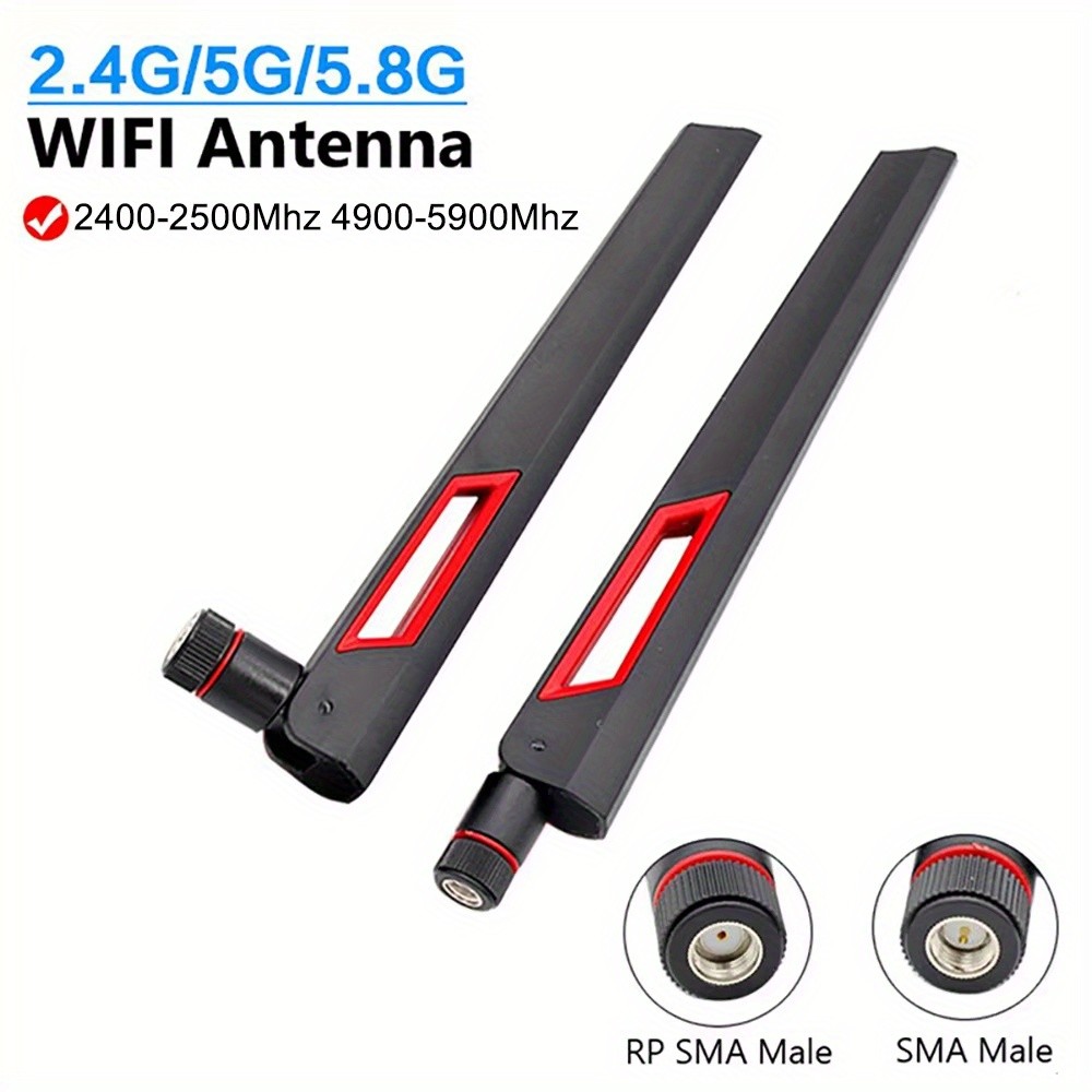 Dual Band 2.4G 5G 5.8G WIFI Router เสาอากาศ 10DBI 2400-5900Mhz Gain Long Range RP SMA ชาย Universal เสาอากาศเครื่องขยายเสียง