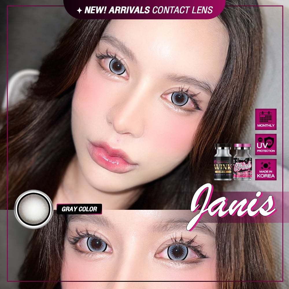 💗คอนแทคเลนส์💗ขนาดบิ๊กอาย💗Janis (Wink) สี : Brown / Gray