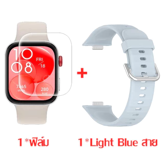 【สาย+ฟิล์ม】สายซิลิโคนสำหรับ Huawei Watch Fit 4/Huawei Watch Fit 4 Pro เปลี่ยนสายรัดข้อมือกีฬายางรัดสำหรับ Huawei Fit 3
