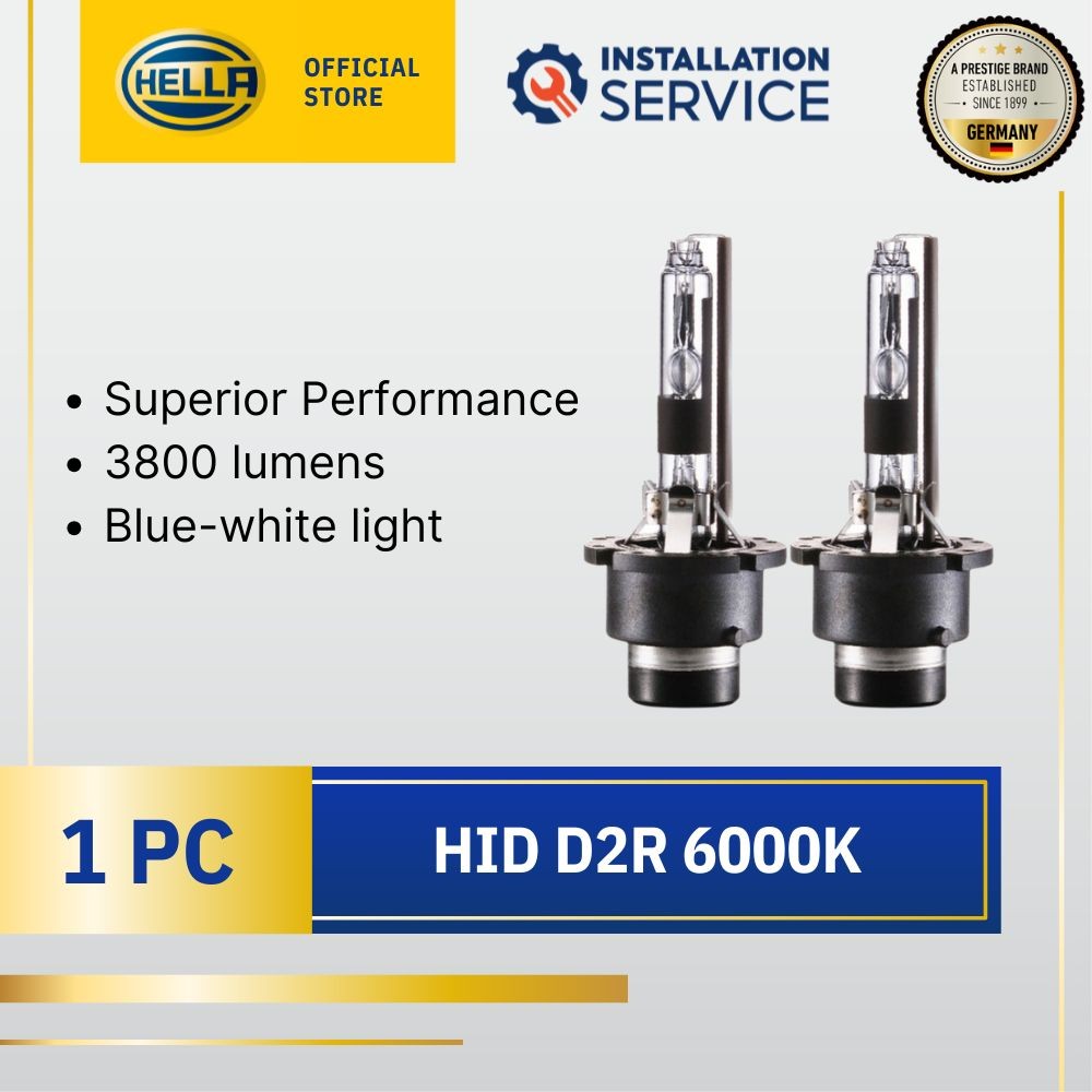 HELLA HID Headlight Bulb D2R 6000K Bulb 8GS 178 560-922 (1 Pair)
