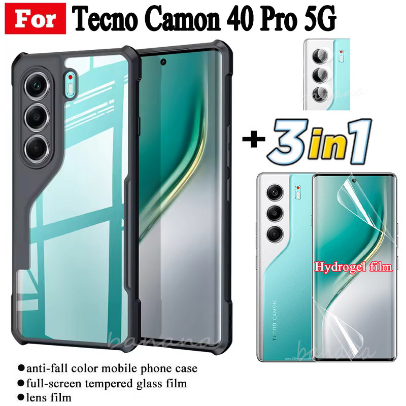 Tecno Camon 40 Pro 5G Anti-fall โทรศัพท์มือถือสําหรับ Tecno Camon40 Pro Soft Hydrogel Film + ฟิล์มเล