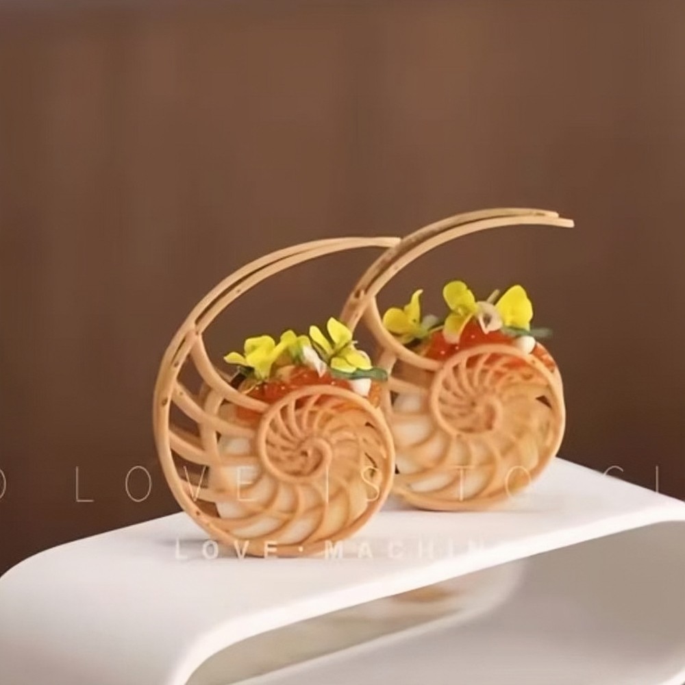 Creative Hollow Parrot Snail Shape Conch Lace Crisp Chips โมเลกุลอาหารเบเกอรี่ Mould French Meal ตกแต่ง Mould