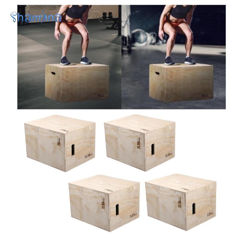 [Shamjina] Wood Plyo Box Plyometric Box Jumping Agility Box for Workout Squats Lunges