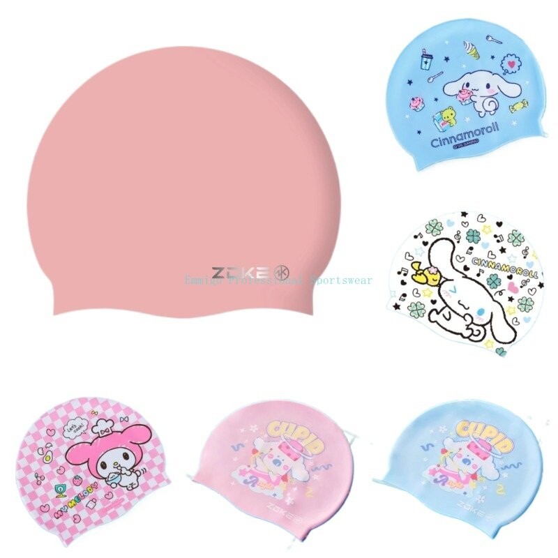 หมวกว่ายน้ำซิลิโคน Zoke Cinnamoroll แบบไม่รั่ว ไม่เลื่อน ใช้งานได้ทั้งเด็กและผู้ใหญ่