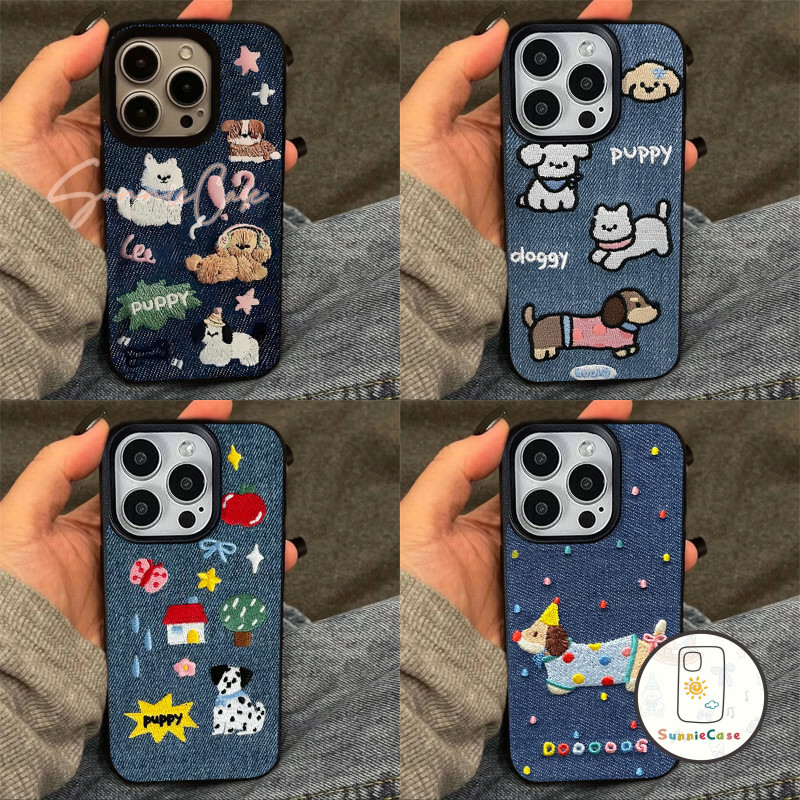 การ์ตูนน่ารัก เคสไอโฟน สำหรับ IPhone 17 13 16 15 12 11 14 Pro Max XR XS X 8Plus 7Plus Max 7 12 8 Plus สุนัขสีขาวตัวน้อย