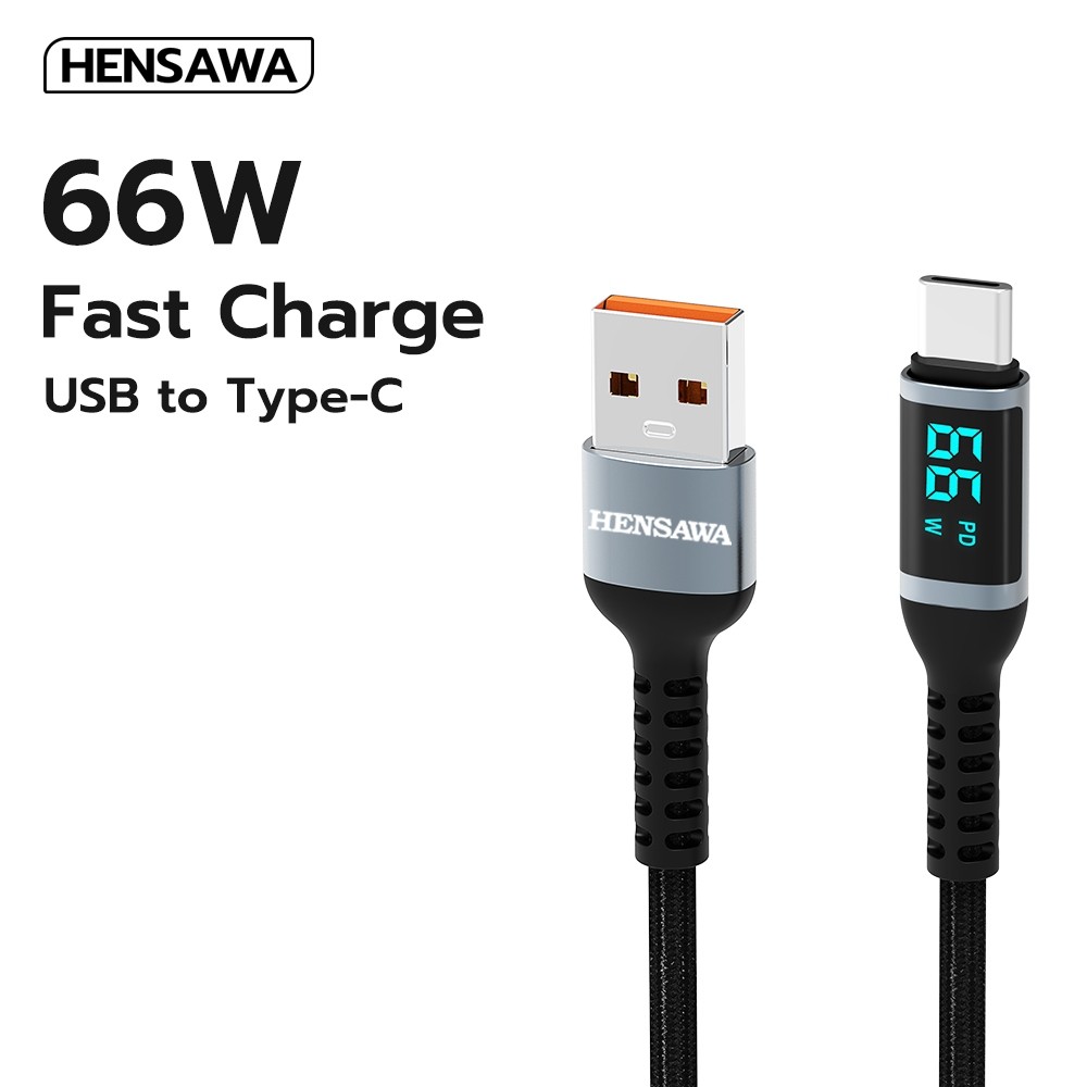 HENSAWA US3109 สายชาร์จเร็ว 66W ชนิด USB to TypeC ยาว 1.2 เมตร สาย Adapter Fast Charge Cable อแดปเตอ