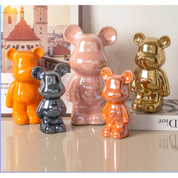 กระปุกออมสิน 18CM 28CM กระปุกออมสินหมีเซรามิก สีโลหะต่างๆ งานกระเบื้องเซรามิค ของตกแต่งบ้าน พร้อมส่ง🚚 - รูปที่ 2