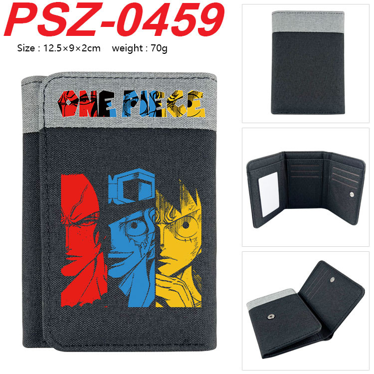 One Piece Luffy การ์ตูน Casual Student Short Tri-fold Wallet Youth Card Coin Purse