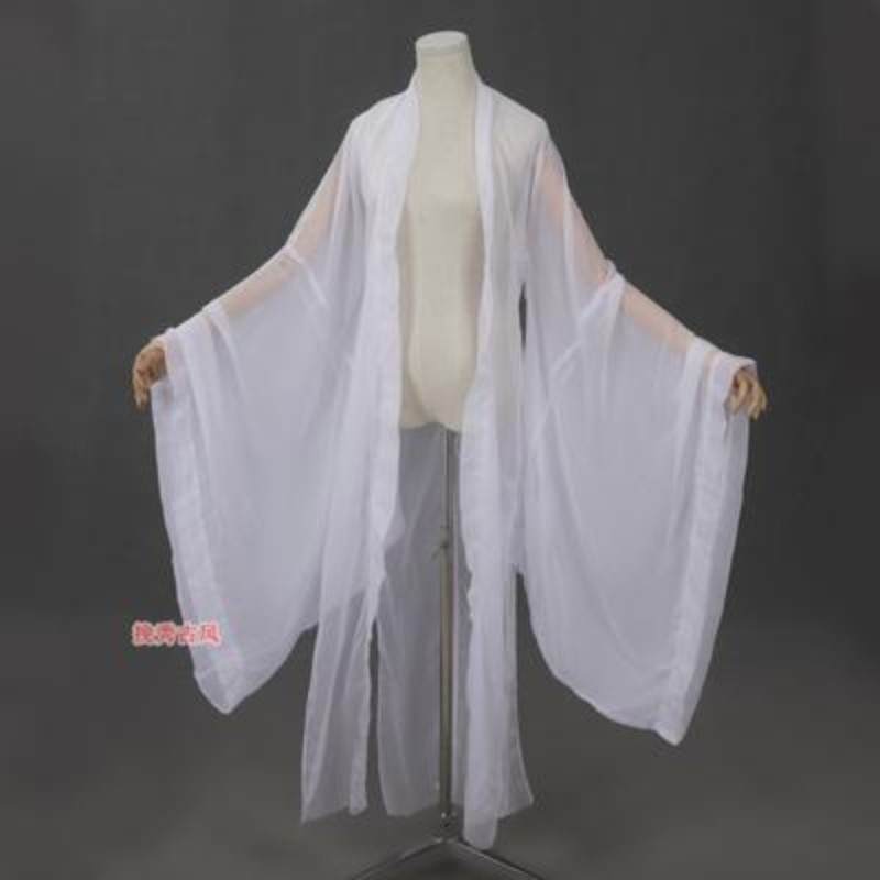 Show Fairy ชีฟองทุกการแข่งขันกว้าง Hanfu Dance เสื้อเชิ้ตแขนสั้นชิ้นเดียวหรูหราทุกวัน 6.1 สีขาวสีทึบ