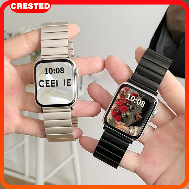 สายโลหะแม่เหล็ก for Apple Watch Iwatch Ultra 2 Series 10 9 8 7 6 5 49 46 45 42มม. สายพานสแตนเลสสายรัดข้อมืออุปกรณ์เสริม