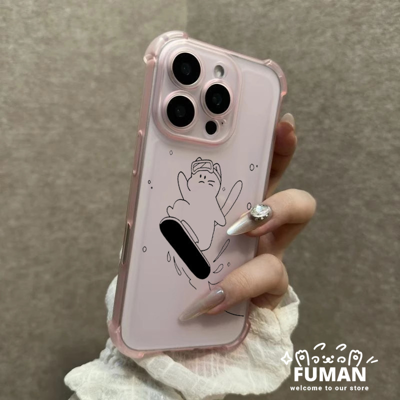 Ice Mist Linearลูกแมวเคสโทรศัพท์สําหรับOPPO Reno 13 13F 12 12F 11 11F 10 9 8 Pro Plus 8Z 7 Lite 7Z 5G 4G Matteปกหลังน่ารักสเก็ตบอร์ดSimple Soft AirBagกันกระแทกปลอก