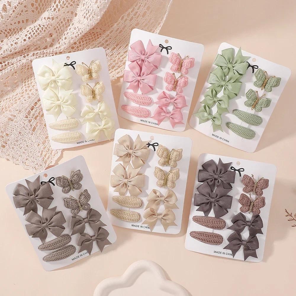 4/8 ชิ้น/เซ็ตผีเสื้อคลิปผมและ BB คลิปสําหรับเด็กทารกใหม่ Handmade Hairpin Barrettes ของขวัญ Headwear เด็กอุปกรณ์เสริมผม