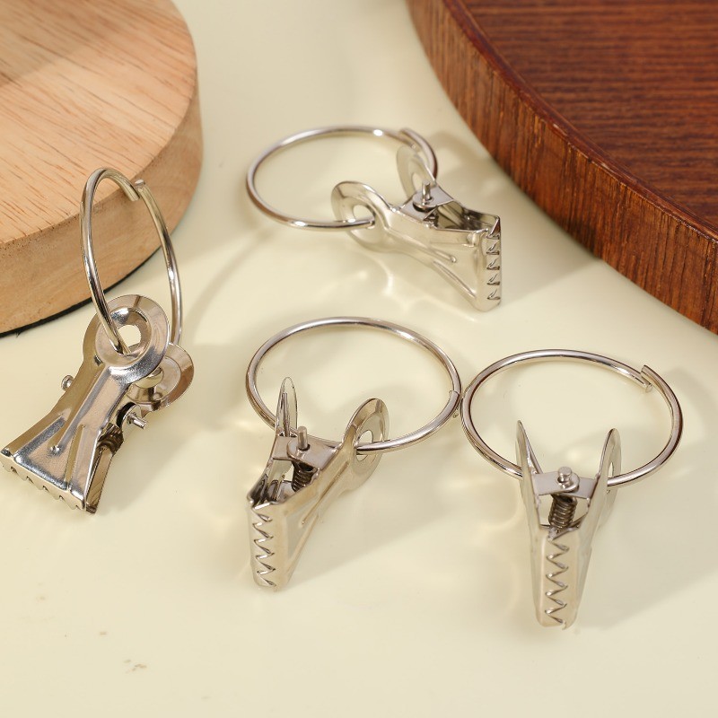 แนะนำ ผ้าม่าน 10ชิ้นทนทานฟันเลื่อยผ้าม่านคลิปที่มีแหวนแขวน-ความยืดหยุ่นที่แข็งแกร่งโลหะเหล็ก ไม้หนีบผ้า ราคาพิเศษ มีเก็บเงินปลายทาง