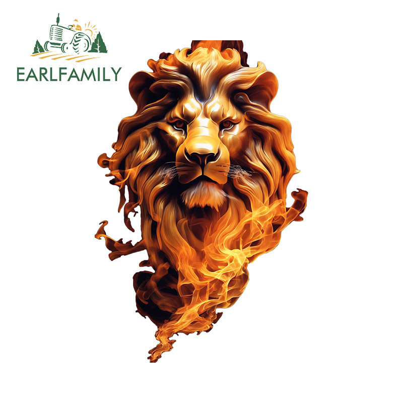 EARLFAMILY Lion สติกเกอร์รถ Shark น่ารักอะนิเมะตลกอุปกรณ์เสริม Decal กันน้ํา Loptop ตกแต่ง