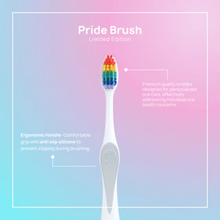 [ใหม่!] Dentiste' Pride Brush Limited Edition Size M 0.125 mm. (Rainbow) แปรงสีฟันขนนุ่ม ขนแปรงเรียวเล็ก ซอกซอนล้ำลึก