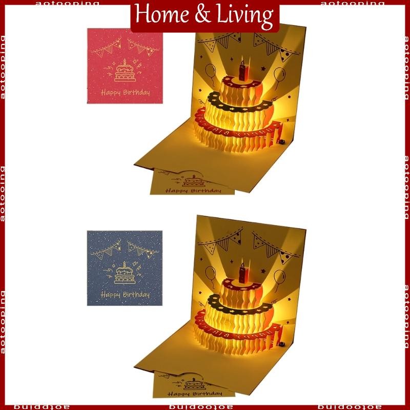 AOTO Pop up Happy Birthday Card Cake Surprise การ์ดลึกลับ