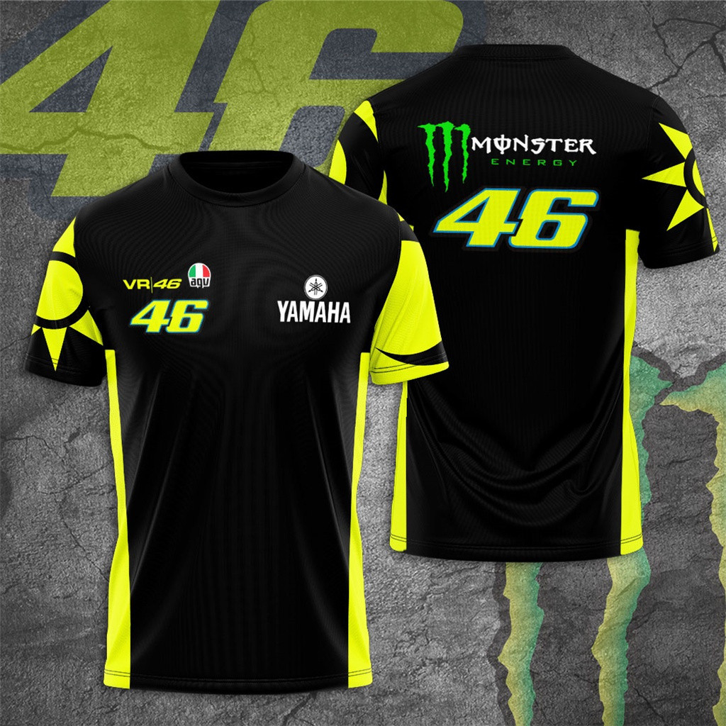 VR46 Yamaha Racing Team T เสื้อฤดูร้อนแขนสั้นลําลองผู้ชายเสื้อยืดขนาดใหญ่กีฬา Streetwear เสื้อผ้าผู้