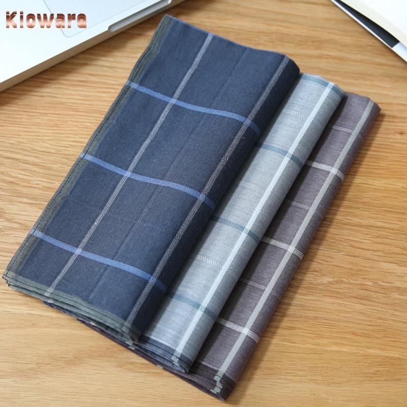[Kloware] 3x ผ้าเช็ดหน้าสำหรับผู้ชาย ขนาด 43x43 ซม. ลายตารางหมากรุก เคาน์ตี้ สําหรับของขวัญพ่อและงานแต่งงาน ชุดธุรกิจ Lattice