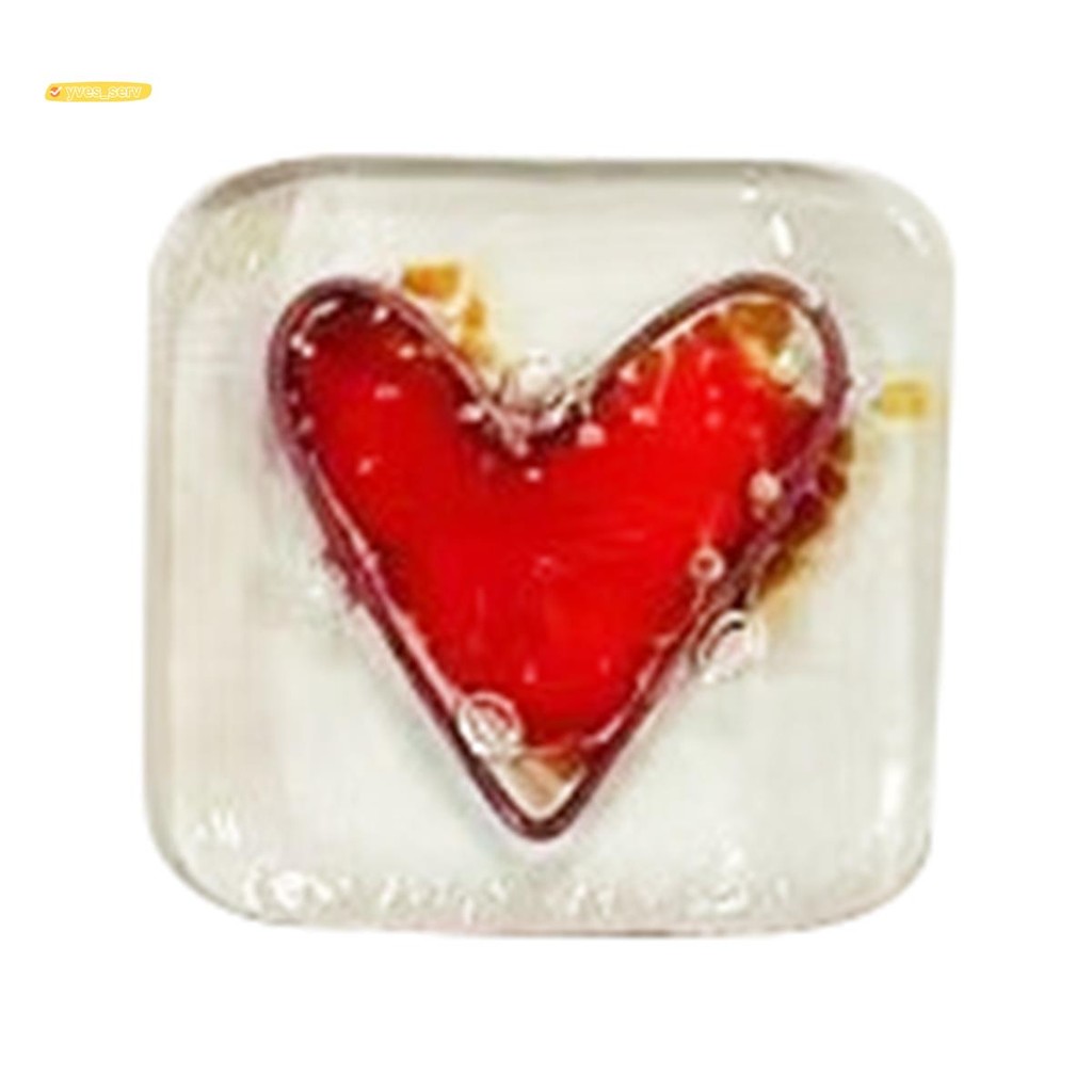 yves_servicePocket Token Glass Heart Card Keepsake Gift -Heart Keepsake Pocket Cards-Fused Glass Hea