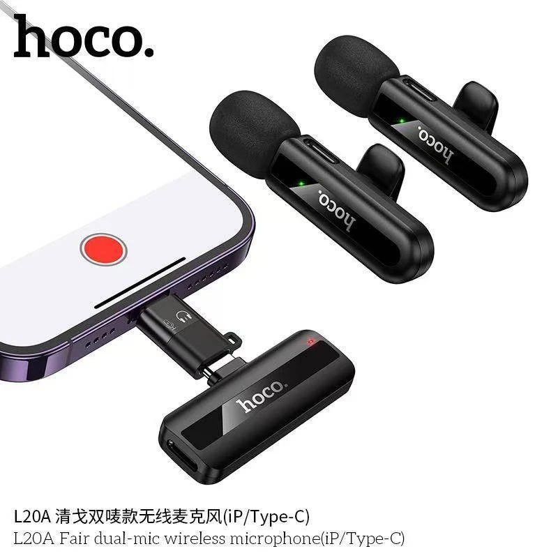 HOCO L20 series ไมค์อัดเสียง 3in1 ตัดเสียงรบกวน iOS / Type-C  / 3.5mm ไมค์ไร้สาย ไมค์ไลฟ์สด สำหรับสมาร์ทโฟน hc6 thumbnail 6