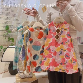 พร้อมส่งในไทย✨✨ชุดเด็กผู้หญิงเดรสแขนกุด สไตล์ฤดูร้อน 2025 ลา…