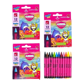 (ยกโหล 12 กล่อง) สีเทียน ขนาดจัมโบ้ ขนาดกลาง มาสเตอร์อาร์ต 12 สี