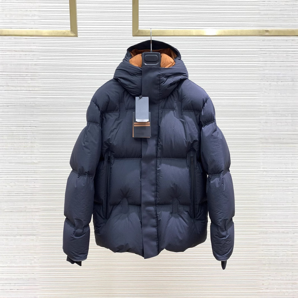 FSWJ ZEGNA Thickened High Puffiness Windproof Waterproof Men's Outdoor Ski Hooded Down Jacket Coat